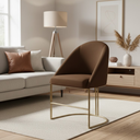 Ver imagem 4 de Cadeira Poltrona Estofada Decorativa Lua Premium:marrom