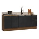 Ver imagem 2 de Armário de Cozinha Compacta 200 Cm Rustic/preto Lux Madesa 05