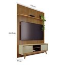 Ver imagem 3 de Estante Home Theater com Bancada Suspensa Milo com Cristaleira Moss Cumaru Opala - Madetec