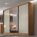 Ver imagem 7 de Guarda Roupa Casal Sonetto com Espelho e Gaveteiro Suiça Cumaru 25 Fendi - Horizonte