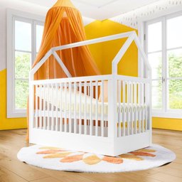 Quarto Bebê Completo Berço Cômoda Guarda-Roupa Wood Divicar - 2
