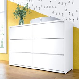 Quarto Bebê Completo Berço Cômoda Guarda-Roupa Wood Divicar - 4