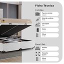 Ver imagem 2 de Cama Box Baú Bipartido Queen Couro Branco + Colchão Life D33 Pillow Top 56x158x198cm - Bege