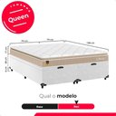 Ver imagem 3 de Cama Box Baú Bipartido Queen Couro Branco + Colchão Life D33 Pillow Top 56x158x198cm - Bege