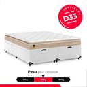 Ver imagem 4 de Cama Box Baú Bipartido Queen Couro Branco + Colchão Life D33 Pillow Top 56x158x198cm - Bege