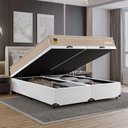 Ver imagem 6 de Cama Box Baú Bipartido Queen Couro Branco + Colchão Life D33 Pillow Top 56x158x198cm - Bege