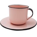 Ver imagem 4 de Kit Bule de Café e Chá com 6 Xícaras e Pires Aço Esmaltado Rosa
