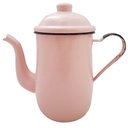 Ver imagem 2 de Kit Bule de Café e Chá com 6 Xícaras e Pires Aço Esmaltado Rosa