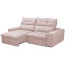 Ver imagem 5 de Sofá Retrátil Reclinável para Sala de Estar Living 230cm Dimas F04 Veludo Rosê - Lyam Decor