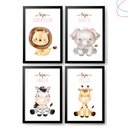 Ver imagem 1 de Quadro Decoração Quarto Menina Safari Baby Lacinho Rosa:preto