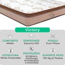 Ver imagem 2 de Cama Box Baú Queen Bege e Colchão Victory Molas Vstore