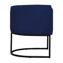 Ver imagem 4 de Kit 2 Poltronas Reforçada Decorativa Sala Gabriela Base Ferro Preta Suede Azul Marinho