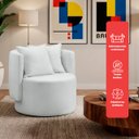Ver imagem 4 de Kit 2 Poltrona Orgânica Base Giratória Maya Boucle Cru Redonda Decorativa - Arkell