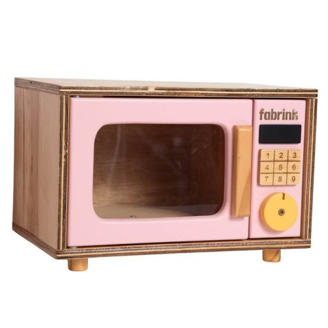 Microondas Infantil de Madeira Rosa Fabrink
