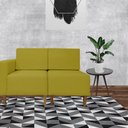 Ver imagem 3 de Poltrona Decorativa Alicia Lado Direito Couro Amarelo Pés Madeira Mz Decor