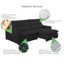 Ver imagem 5 de Sofa Retratil Reclinavel 2 Lugares 240cm Veludo Andreia