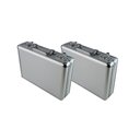 Ver imagem 1 de Kit 2 Maleta Transporte Alumínio Retangular 28x22x7 Armazenamento Equipamentos Acessórios Ma-300 Por