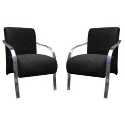 Poltrona Vênus 01 Lugar, Braço Cromado - Preto - 2