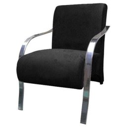 Poltrona Vênus 01 Lugar, Braço Cromado - Preto - 3