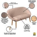 Ver imagem 2 de Kit Recepção 2 Poltronas 1 Namoradeira com Puff Resistente para Sala de Espera Decor Tecido Veludo