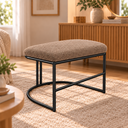 Ver imagem 2 de Puf Poltrona Lua Premium Base Metal Preta Boucle Capuccino