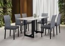 Ver imagem 4 de Conjunto de Jantar Lisboa com 6 Cadeiras Base Goiás Bm Tubulares Off White/ratan Preto/linho 308