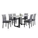 Ver imagem 1 de Conjunto de Jantar Lisboa com 6 Cadeiras Base Goiás Bm Tubulares Off White/ratan Preto/linho 308