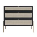 Ver imagem 4 de Cômoda 3 Gavetas Palhinha Pé Metal Oslo Artesano | Nero/dourado