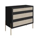 Ver imagem 2 de Cômoda 3 Gavetas Palhinha Pé Metal Oslo Artesano | Nero/dourado
