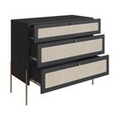 Ver imagem 3 de Cômoda 3 Gavetas Palhinha Pé Metal Oslo Artesano | Nero/dourado