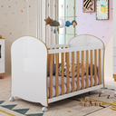 Ver imagem 4 de Berço Peroba Smim Americano Branco/Amêndoa Rodízios Infantil