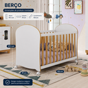 Ver imagem 2 de Berço Peroba Smim Americano Branco/Amêndoa Rodízios Infantil
