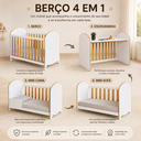 Ver imagem 3 de Berço Peroba Smim Americano Branco/Amêndoa Rodízios Infantil