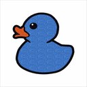 Ver imagem 2 de Tapete Capacho Patinho Colorido Azul.