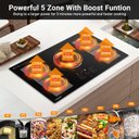 Ver imagem 2 de Cooktop Amzchef Indução 36" Embutido, 10800w, 5 Zonas e Função Boost