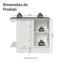Ver imagem 4 de Balcão de Canto 1 Porta Branco/Crema Vik Madesa