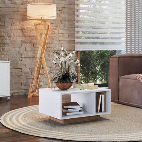 Mesa de Centro para Sala de Estar com Nichos