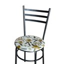 Ver imagem 4 de Conjunto 4 Cadeiras para Cozinha Epoxi Preta Craqueada Assento Floral Orquídea
