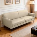 Ver imagem 1 de Sofá 3 Lugares para Sala Living Pés Industrial 220cm Nunno L06 Couro Bege Areia - Lyam Decor