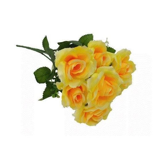 Buquê Rosas Amarela com 7 Flores Artificial para Arranjos 42cm |  MadeiraMadeira