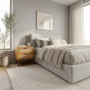 Ver imagem 1 de Mesinha de Cabeceira Estillo Clássico MDF Santorini 60cm Nature Pés Madeira Maciça