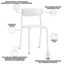 Ver imagem 3 de Cadeira Empilhável Fixa Atom F02 Base Aço Branco - Lyam Decor