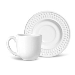 Xícara de Café Roma Branco 75ml - Porto Brasil - 1