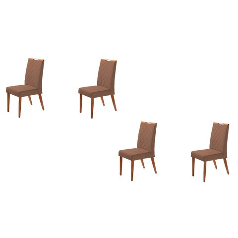 Kit 4 Cadeiras Roma Anatômica - Vermelho Terracota