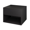 Ver imagem 1 de Mesa de Cabeceira Suspensa Preta Quarto Mdp - Gaveta