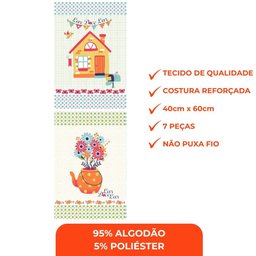 Pano de Prato Copa Lepper Estampado Todo Dia 40cm X 60cm 7 Peças - 7