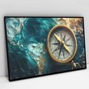 Ver imagem 5 de Quadro Decorativo a Bussola e o Mapa em Tela Canvas Tacolado Moldura Flutuante 4,5cm Freijó 60 X 90c