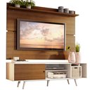Ver imagem 2 de Rack Madesa Dubai e Painel para TV até 65 Polegadas com Pés Branco/Rustic 9B6E Cor:Branco/Rustic