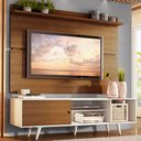 Ver imagem 1 de Rack Madesa Dubai e Painel para TV até 65 Polegadas com Pés Branco/Rustic 9B6E Cor:Branco/Rustic