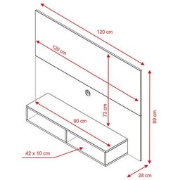 Painel para TV até 43 Polegadas Eros Notável Móveis - 2 Painel para TV até 43 Polegadas Eros Notável Móveis - 2